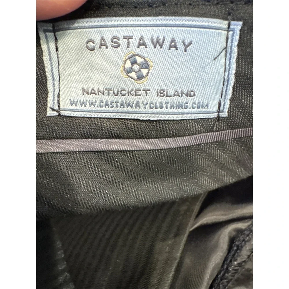 Castaway Nantucket Harbor Pants Wool Twill Green Navy Tartan Plaid Mens 34X30